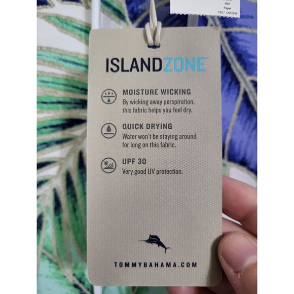 Tommy Bahama Small Island Zone Cowl Neck Pullover Blue Green NWT UPF Wicking - Picture 6 of 9